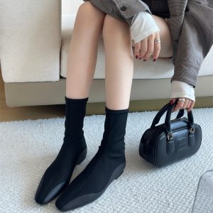 Sheepskin Flat Ultra Soft Stretch Slim Boots Women 2025 New Ins Long Legs Versatile Short Boots Sock Boots